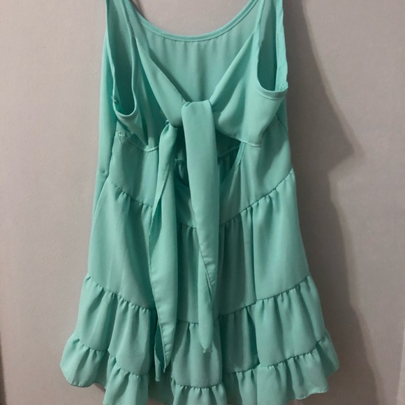 Flowy Mint Babydoll Flared Top - Picture 3 of 5